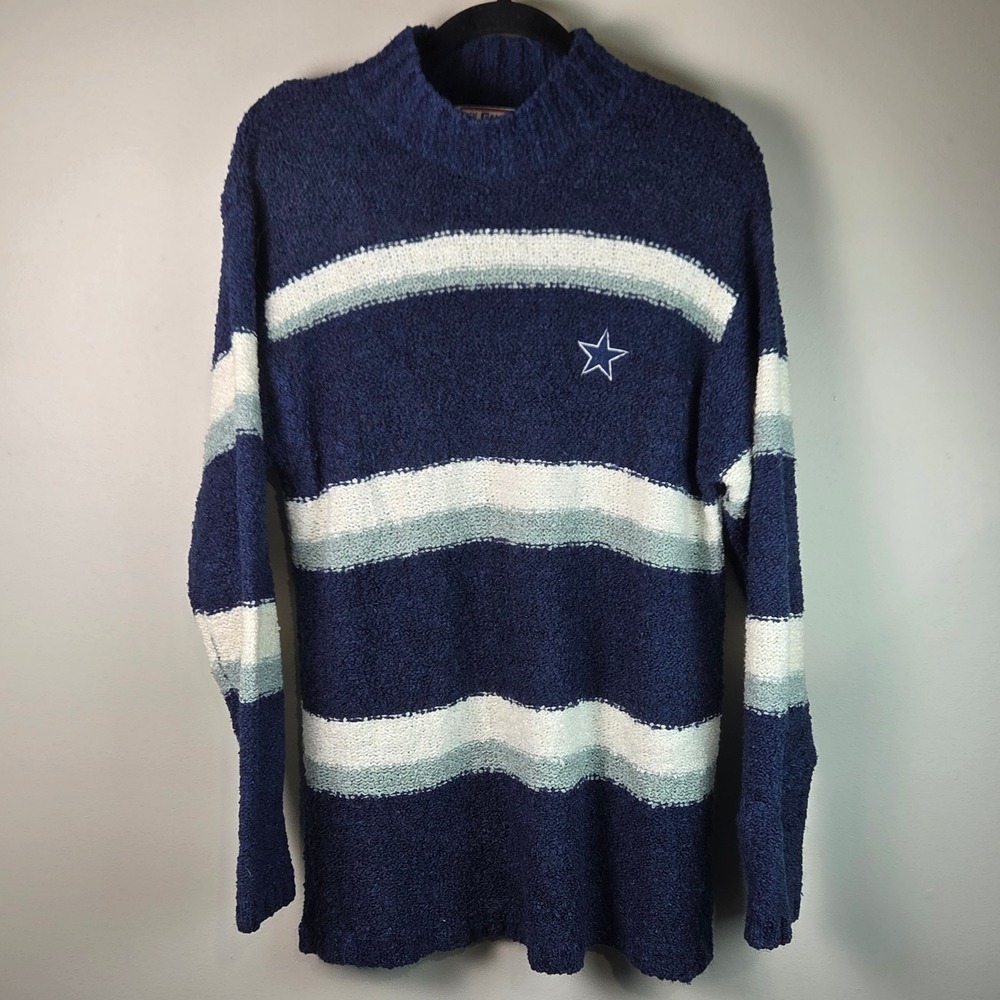 Gameday Clothing Co Dallas Cowboys Sweater Women M Navy Striped Excellent Star
